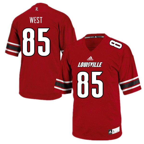 Men #85 Bradley West Louisville Cardinals College Football Jerseys Sale-Red